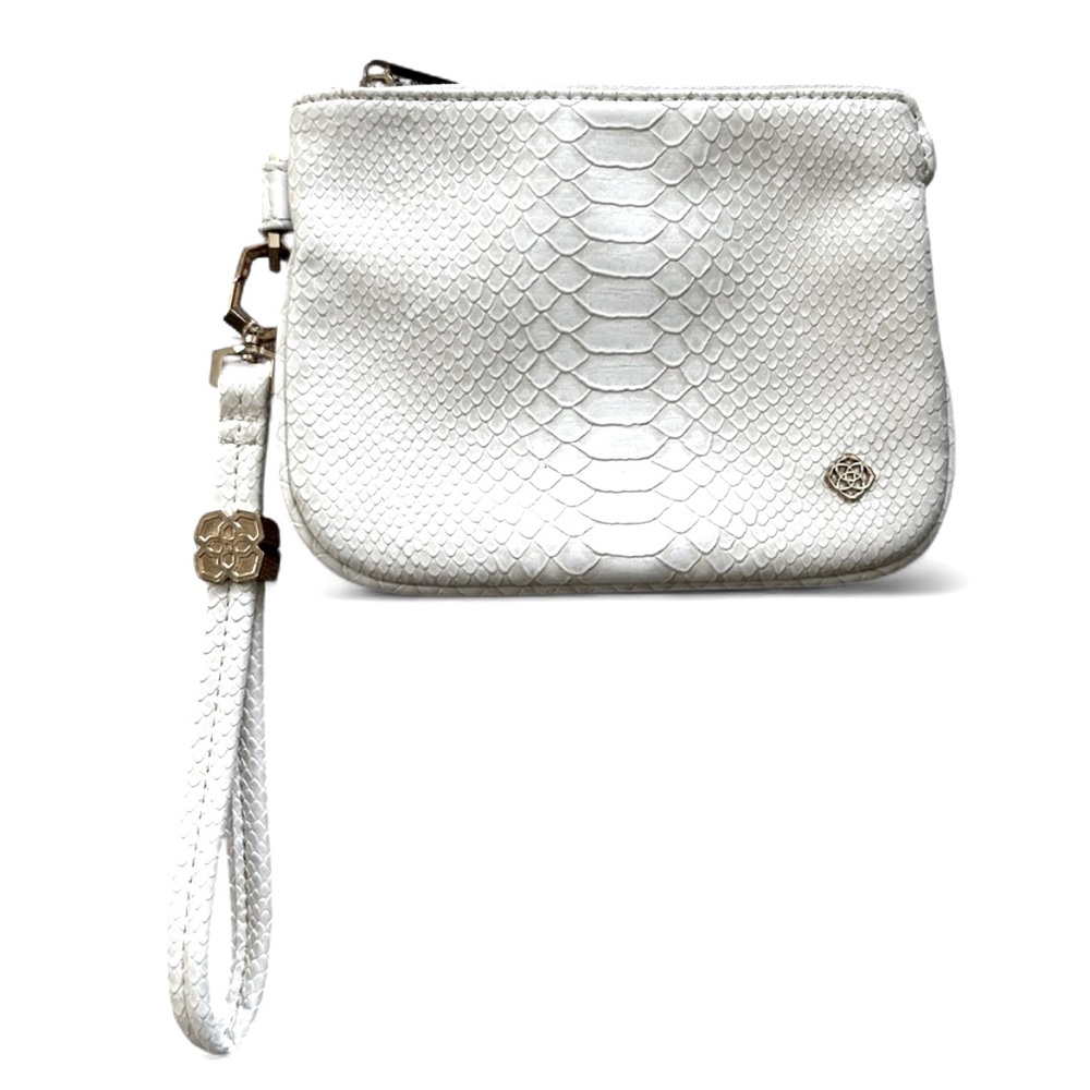 Kendra Scott White Textured Wristlet Clutch